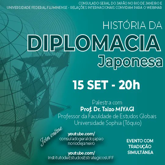 PALESTRA - HISTÓRIA DA DIPLOMACIA JAPONESA

⏰: 15 de setembro de 2022, às 20:00 horas.
Transmissão ao vivo pelo Canal do INEST no Youtube.
Link:buff.ly/3xafpU3 

#UFF2022 #INEST #palestra #diplomaciajanponesa #noYoutube #historia #diplomacia #curte #comenta #compartilha