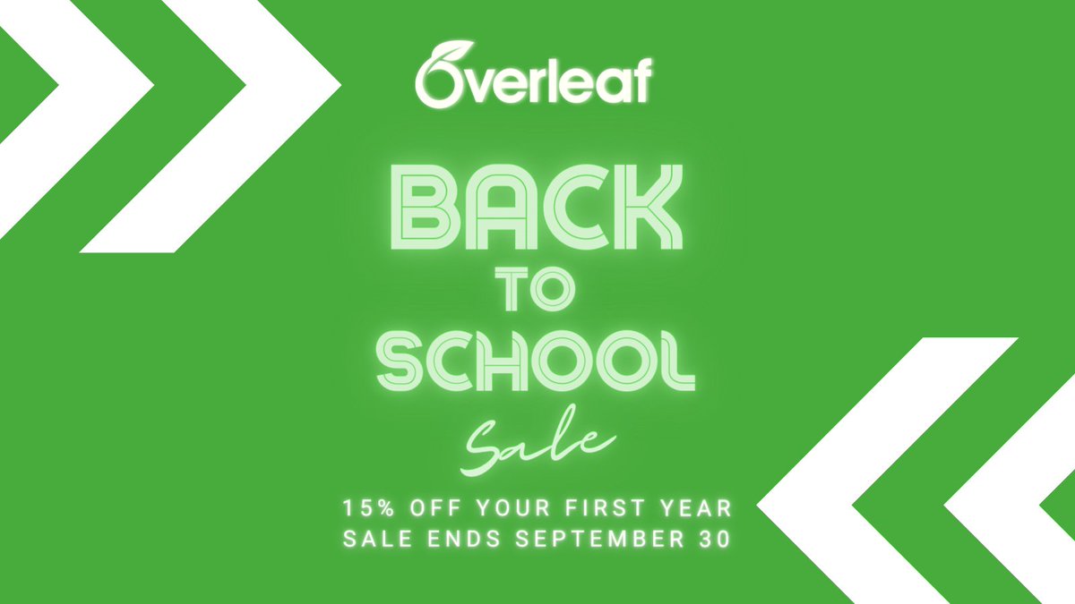 Hey everybody! 🤩 We're celebrating the new school year by offering all students 15% off the first year of a new annual subscription! And so the rest of you don't feel left out, we've extended the offer to the Standard Plan as well! Check it out: overleaf.com/events/limited… #Overleaf