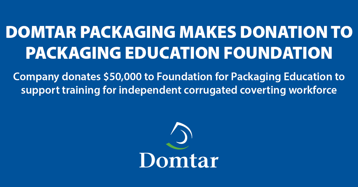 DomtarEveryday's tweet photo. NEWS: #DomtarPackaging has donated $50,000 to the Foundation for Packaging Education, a nonprofit education endowment fund created by the board of directors of @FindaBoxMaker. The donation supports #education and training for the independent corrugated converting workforce. https://t.co/qEZpe4i4eH