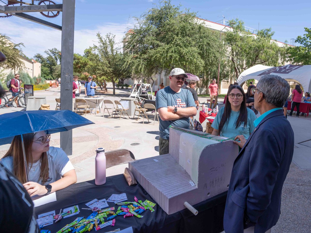 NMSU_engineer's tweet image. We’re just getting started!! Stop by the Clock Tower outside EC3 for our Engineers Around The Clock event! We’ll be here till 2 pm.
#NMSUengineering
