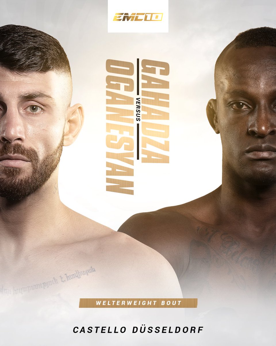 👊 𝐎𝐠𝐚𝐧𝐞𝐬𝐲𝐚𝐧 𝐯𝐬. 𝐆𝐚𝐡𝐚𝐝𝐳𝐚 👊 
Who is your favorite? 

Robert Oganesyan 🇬🇷 vs 🇬🇧 Walter Gahadza 

#EMC10 | Sep 24 | Castello Düsseldorf