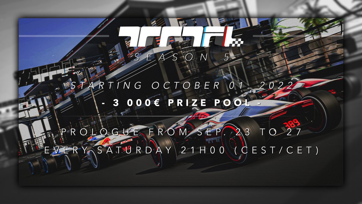 📢 IT'S TIME TO GO BACK RACING !

The Trackmania Formula League is back for a fifth season now every Saturday 21h00 (CEST/CET) 
Starting on October 1st with the first of ten races ! 

▶️ Registration from September 19.

▶️Prologue from September 23 to 27.

💰 3 000€ Prize Pool !