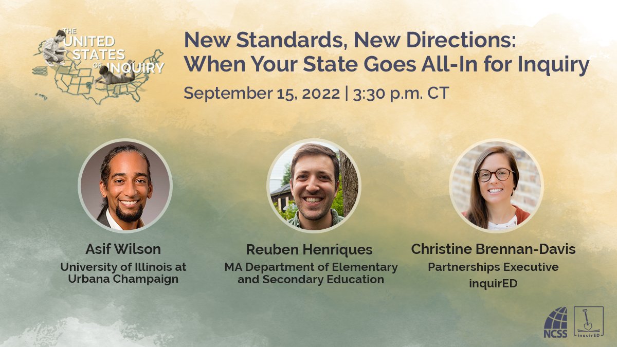 NCSSNetwork's tweet image. This Thursday, join the @Inquiredlearn and @NCSSNetwork discussion on understanding the ins and outs of #inquirybased #socialstudies in state standards.

Register: hubs.li/Q01mchFw0