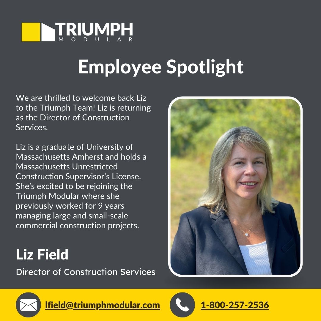 triumphmodular's tweet photo. Welcome back Liz! #employeespotlight #teamtriumph #womeninconstruction #triumphmodular https://t.co/Cou25AGQIk