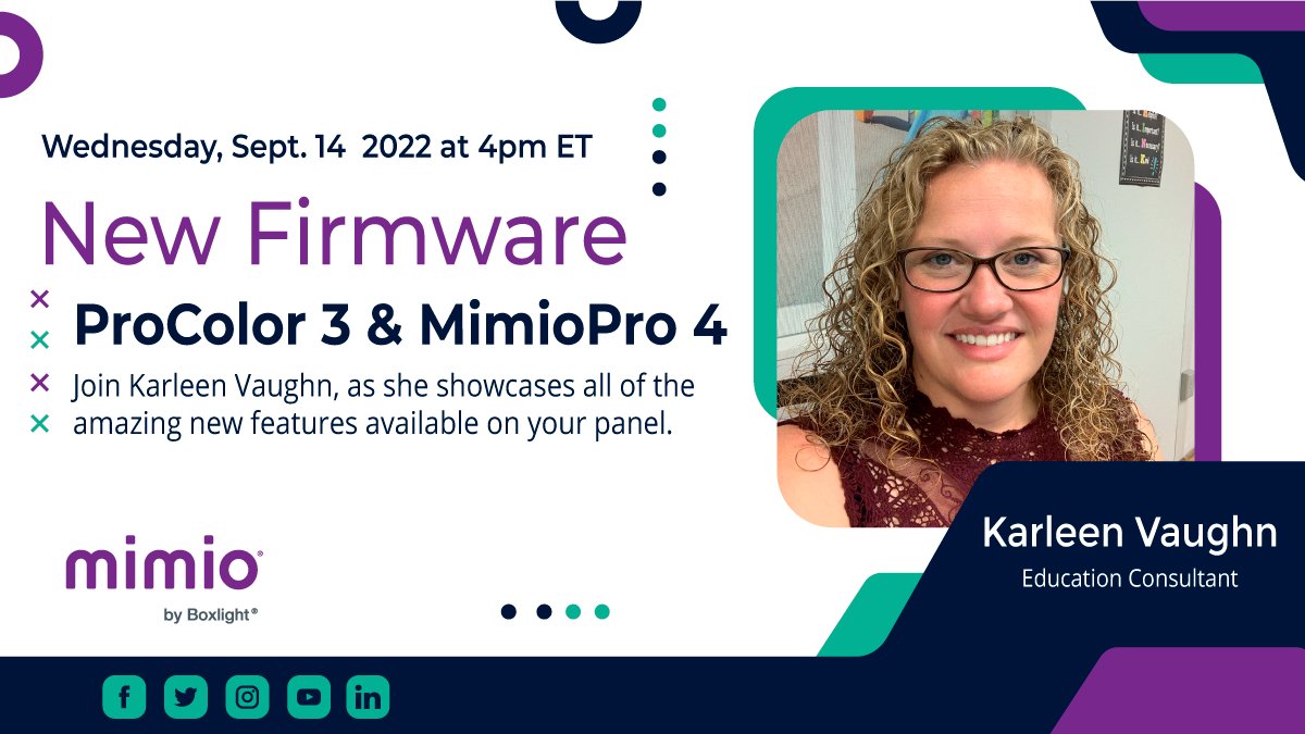 boxlightinc's tweet photo. Have a #ProColor or #MimioPro4? Learn about the amazing new firmware updates for enhanced #interactivelearning. Register today for this quick #education webinar - https://t.co/2NMQwSflhd
#Boxlightwebinars #edtech #edtechchat #teachingandlearning #teachers https://t.co/hdNgE3RGre