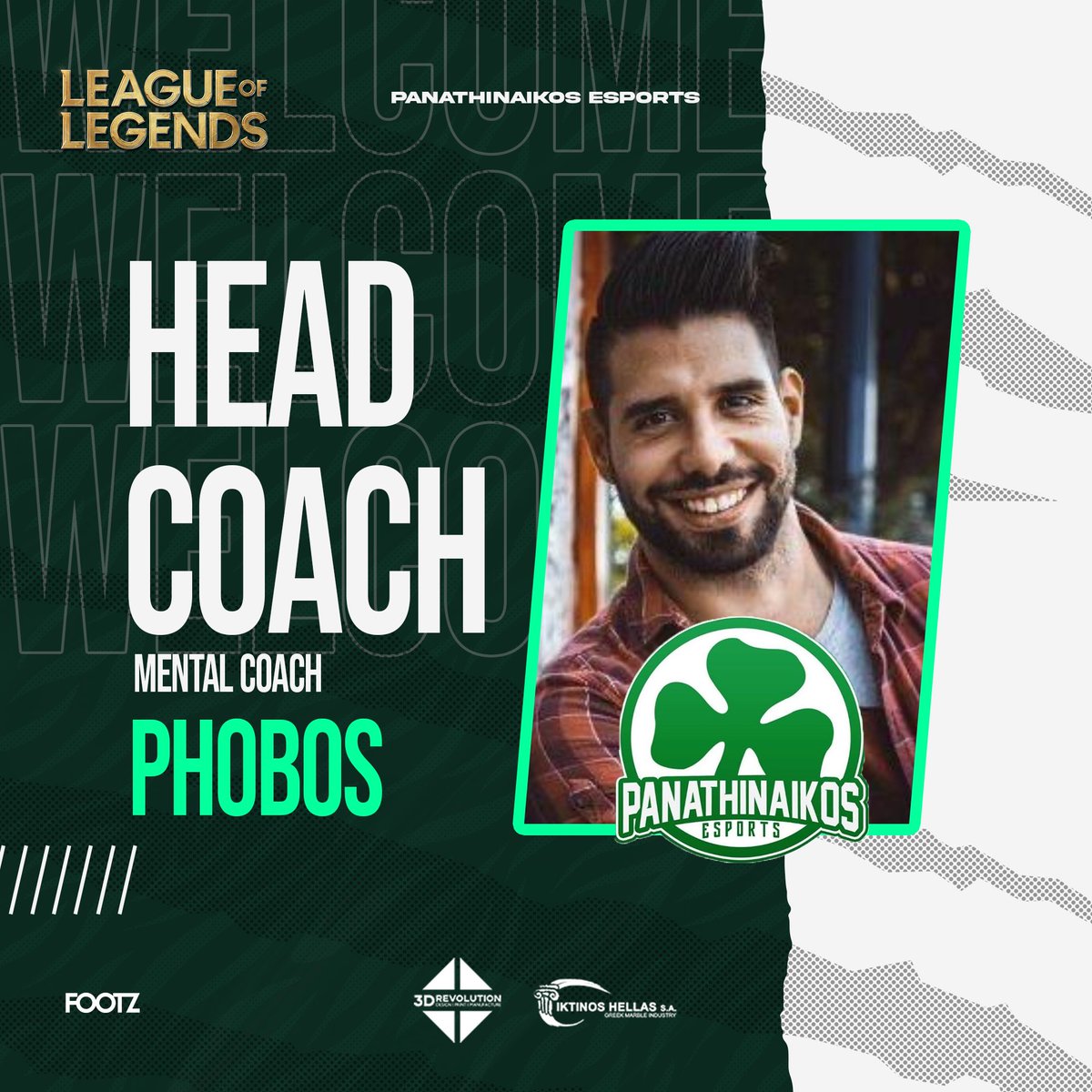 We are thrilled to announce the addition of Chris 'Ph0bos' Ventouris to our coaching staff. @ph0bos3 will be our new Head and Mental Coach for the upcoming Winter Cup. ☘️

Chris recently competed in the NLC and the ESLOL in 2022.

Please welcome Chris to the Green Family! 

#pao