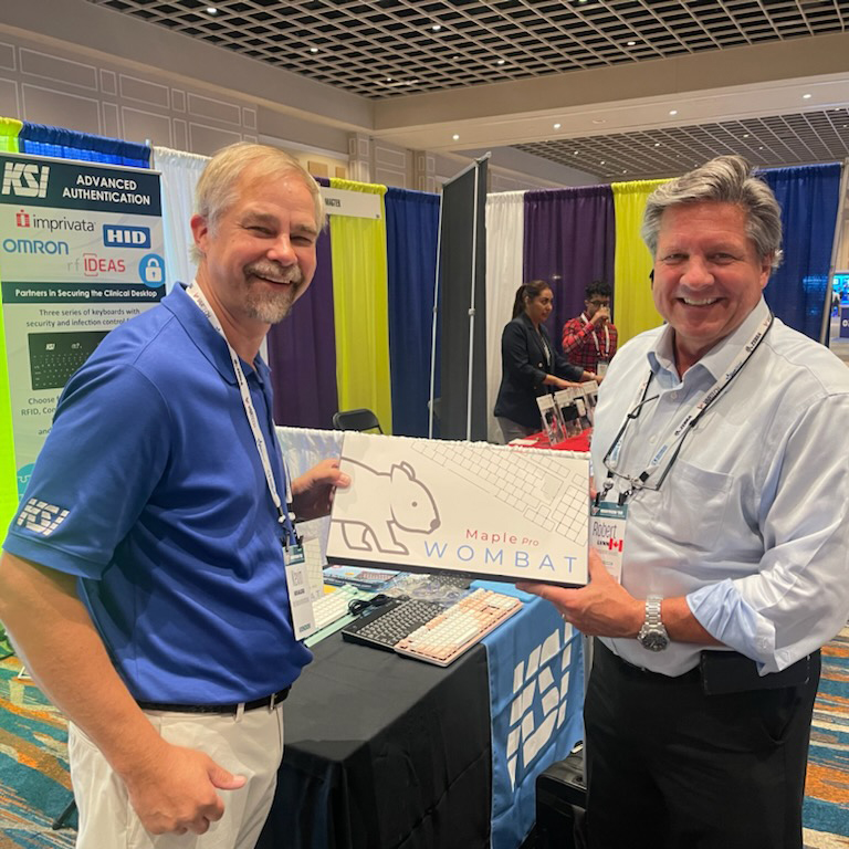 ksikeyboards's tweet photo. We had a KSI raffle winner today at #VARTECH2022!  Robert Lynn of United Transponder Concepts, Canada, snagged one of our new Wombat brand mechanical keyboards!  Check out our new Wombats, designed specifically for Apple users at https://t.co/BO4LXWH6wx

#mechanicalkeyboards https://t.co/YshczaeUzx