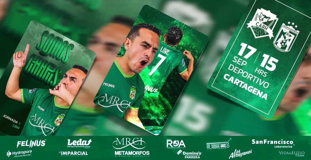 Listos para iniciar el segundo torneo de 🏆

⚽️ <a href="/SomosBalompie/">Liga de Balompié Mexicano®️</a> 
🆚 #LobosUSSL
🏆 Jornada 1
📅 17 Sep
🏟️ Deportivo Cartagena

#SomosChapus 🇳🇬
#ChapuAlbum 📦