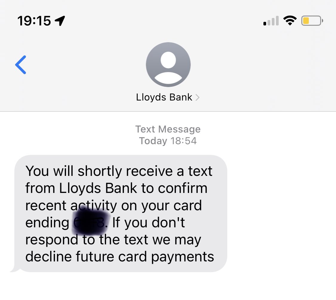 Laura_Hunter's tweet photo. @LloydsBank is this a legit message? I got a text and a call straight after? https://t.co/ym16BHeOEn