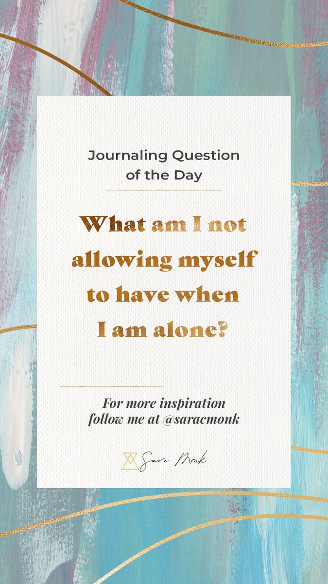 SaraCMonk's tweet photo. My question for you today is: What are you not allowing yourself to have when you are alone? 

You deserve all the wonderful things life has to offer you now. Are you willing to receive it?

#consciousliving #journaling #intentionalliving https://t.co/1XLNhOrEiu