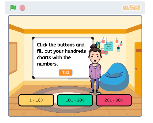 Third graders are exploring numbers from 1-1000 this week. I created a (very simple) bitmoji classroom with a random number generator in <a href="/scratch/">Scratch Team</a> and had students fill out blank hundreds charts out of order. We had fun! 
sites.google.com/gnspes.ca/numg… #edtech <a href="/CBVRCE_NS/">CB-VRCE_NS</a> <a href="/cbvrce_tech/">CBVRCE Tech Integration</a>