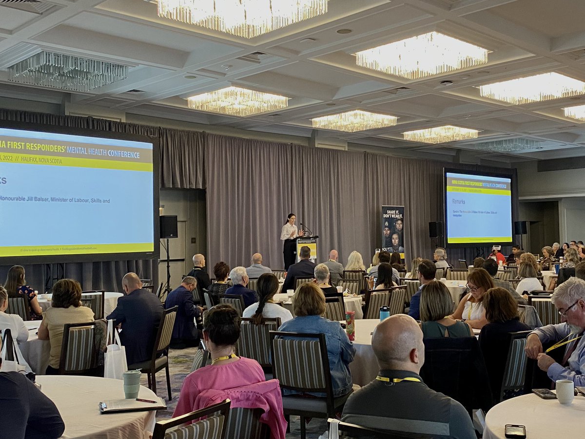 NS_LabourSkills's tweet photo. This morning, Minister Jill Balser had the opportunity to speak at the Nova Scotia First Responders’ Mental Health Conference. @1stRespondersNS https://t.co/wIgT0j1mHM