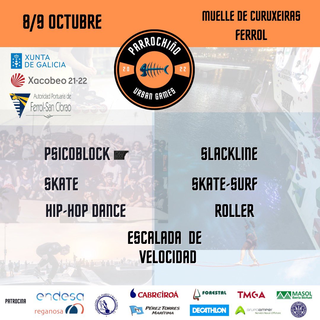 Parrochiño trae a Ferrol un evento de deporte urbano gratuito 🧗‍♀️🛹 🛼 🤸🏽‍♂️