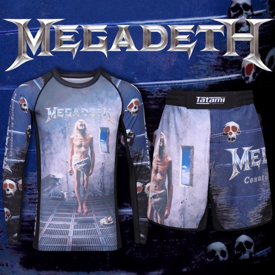 Tatami x Megadeth no gi now LIVE 💀 

Introducing our latest collaboration with American thrash metal band <a href="/Megadeth/">Megadeth</a> 🤘🏽

The no gi set celebrates 30 years since the release of their fifth studio album, Countdown to Extinction.  

Shop now tatamifightwear.com/collections/me…