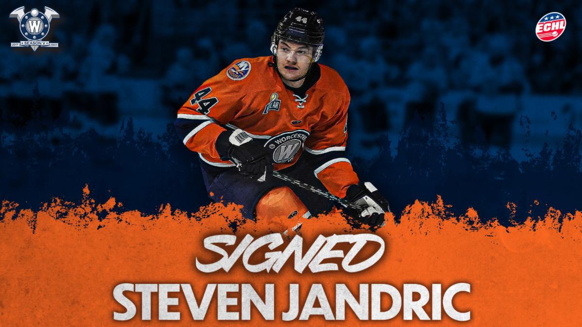 Player Signing: Steven Jandric ✍️

The former @MerrimackMIH Warrior is back! 

Read all about Steven in the press release. 
LINK IN BIO📰

#AllAboutTheW | #RailersHC | #Worcester