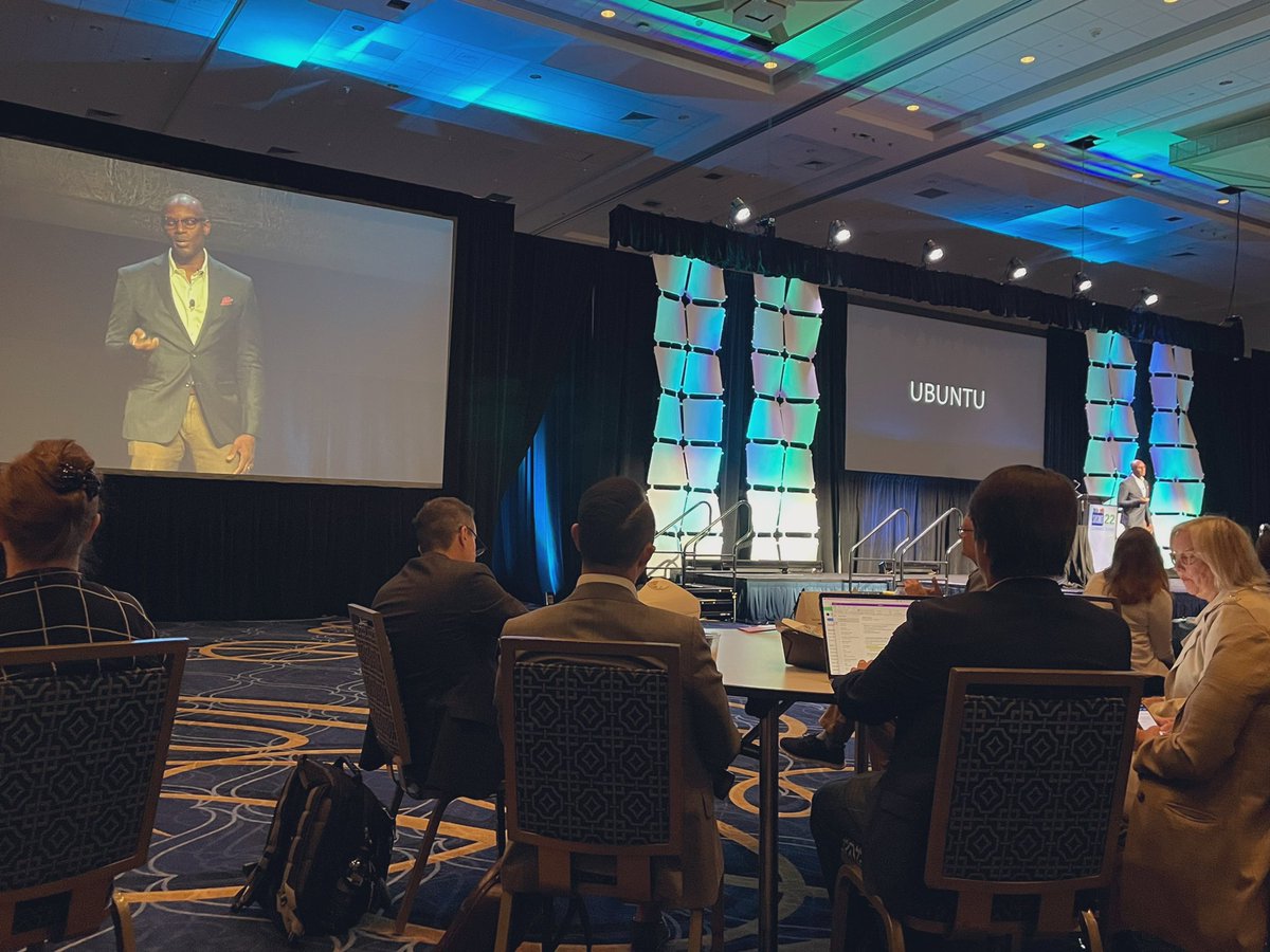 ahamediagroup's tweet photo. Today’s keynote may have been a luncheon, but @sholarichards fed our souls. 
Inspiration to be a leader in ending workplace toxicity. 
#ubuntu #bekindnotnice #SHSMD22 https://t.co/1W3lvQgxPH