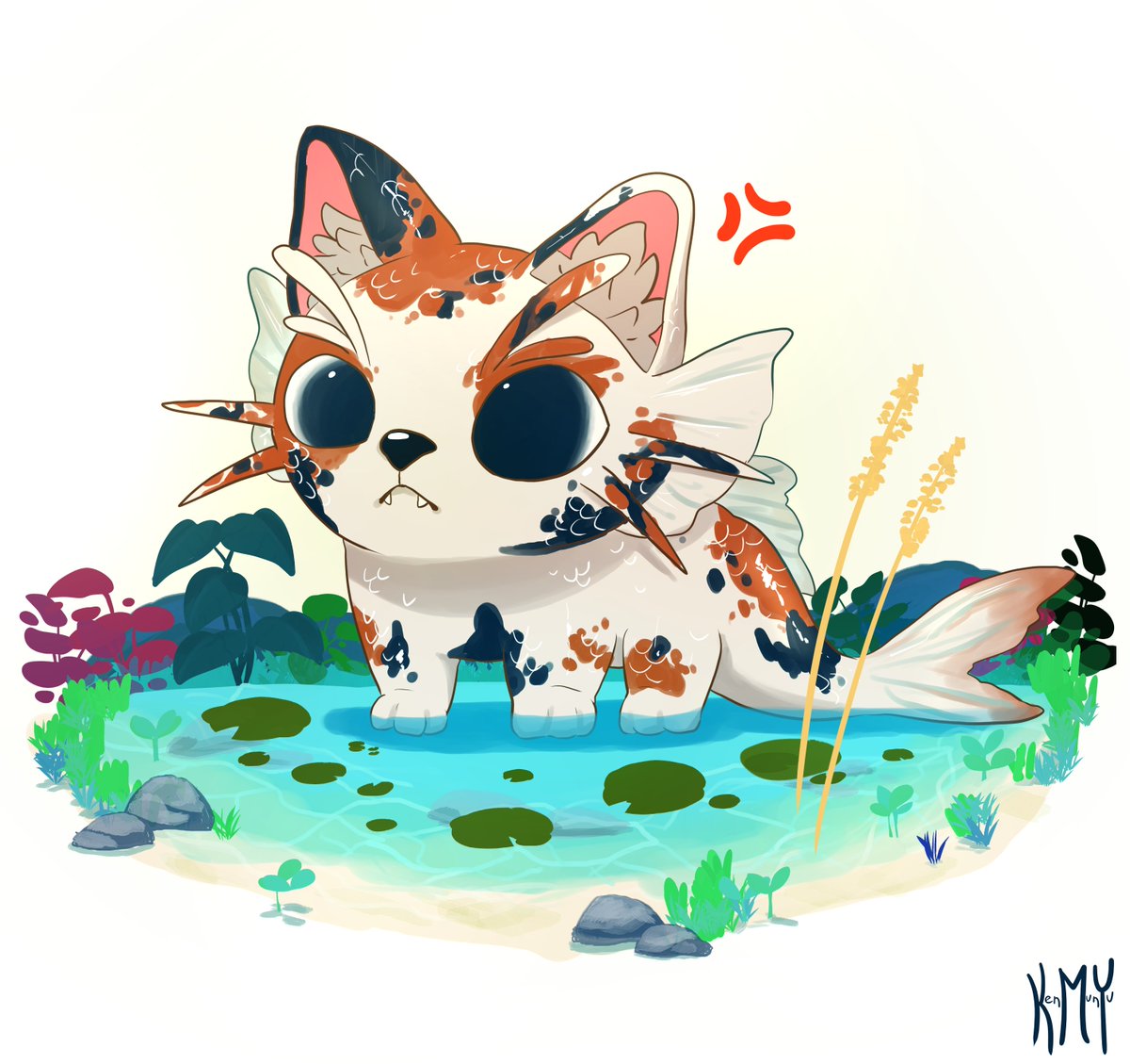 NEKOI!
a hybrid of a cat and a koi fish.
#cat #artph #creaturedesign