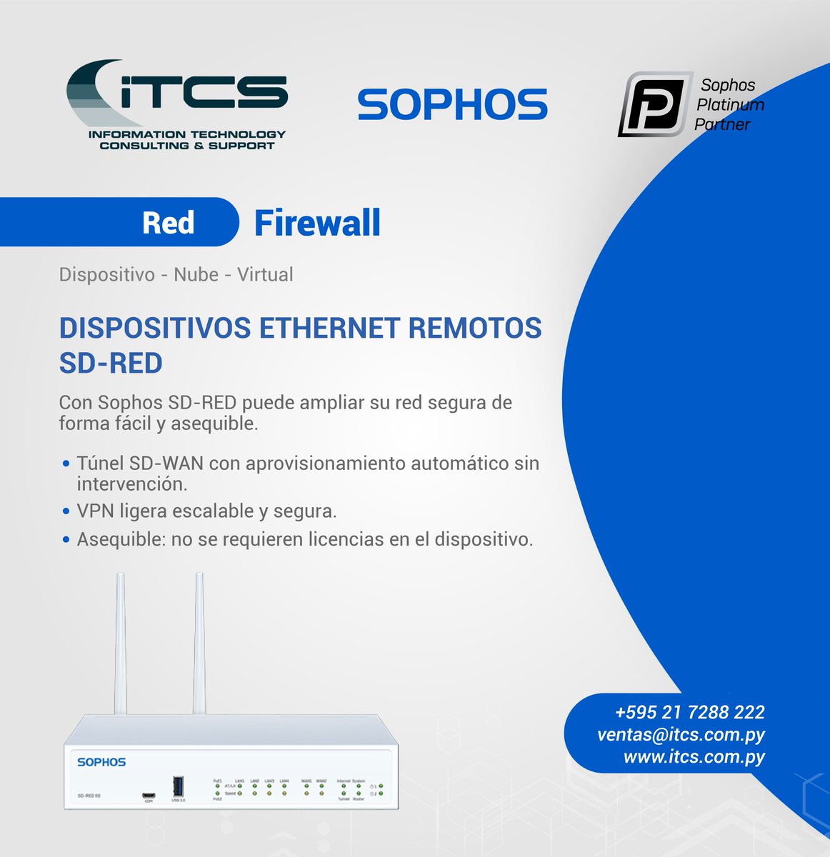 itcssa's tweet photo. Con Sophos SD-RED puede ampliar su red segura de forma fácil y asequible.

#ITCSSA #Sophos #Seguridad #Security #Proteccion #Protection #Ciberataque #Cybersecurity #Red #Firewall https://t.co/sptLWeOi0l