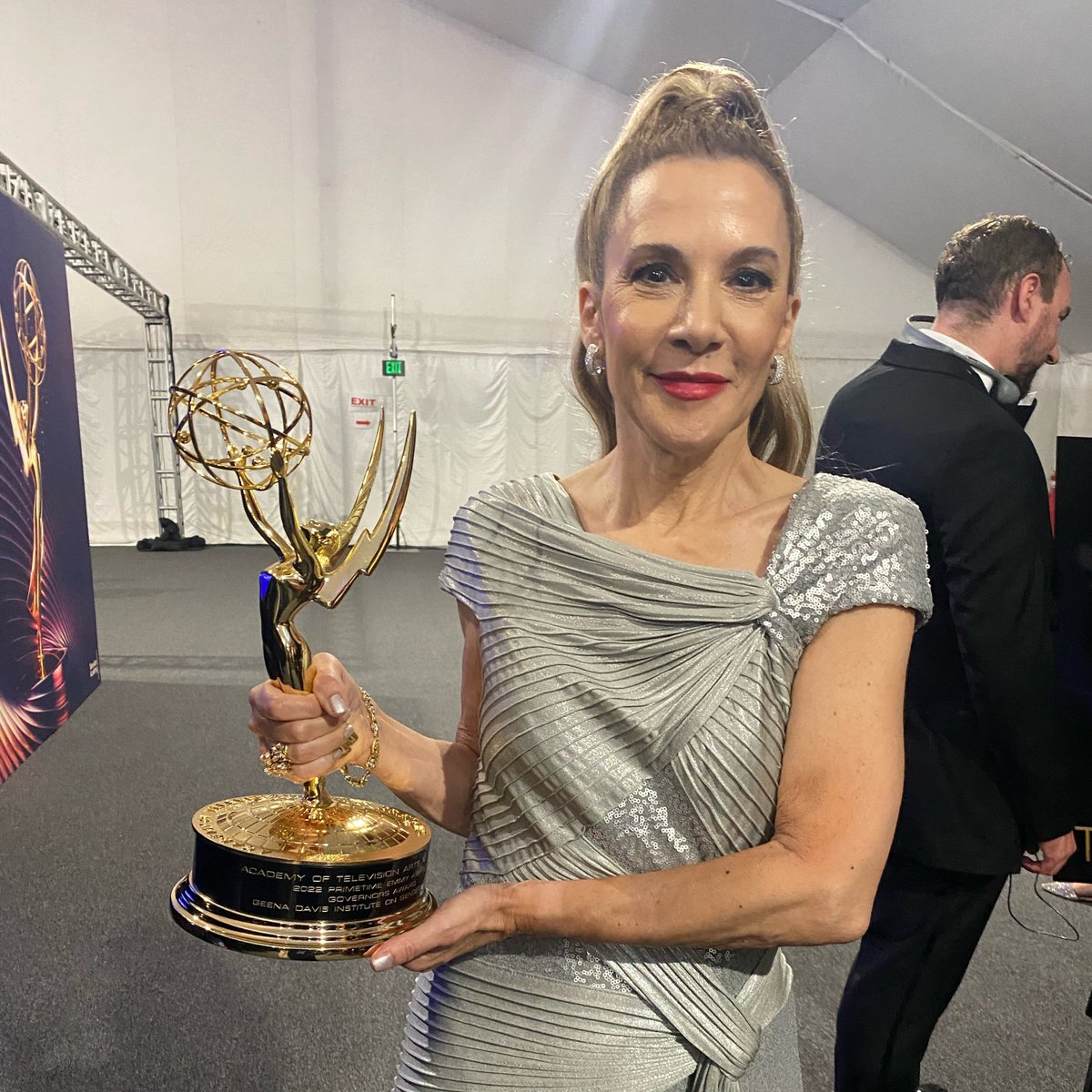 davedelyn's tweet photo. So proud of my amazing wife, @madelinedinonno, and the entire team at the @GeenaDavisOrg on being honored with the 2022 Governors Award at the Emmys last night! Wonderful validation for all the important work they do! https://t.co/vIgFldjzcO
