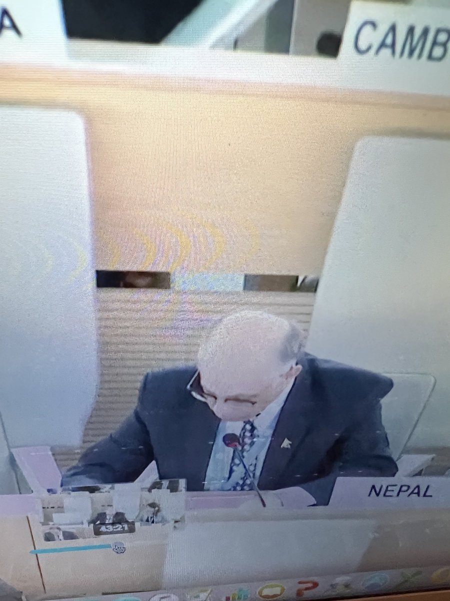 PR <a href="/mani_bhattarai/">Mani Bhattarai, Former Ambassador</a> said Nepal has requisite capacity and political will to conclude the remaining issue of transitional justice process. He also called for meaningful outcomes in the upcoming COP27 to address growing impacts of climate change during the GD item 2 HRC51 <a href="/MofaNepal/">MOFA of Nepal 🇳🇵</a>