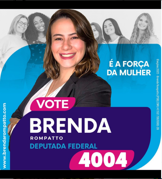 RompattoBrenda's tweet photo. A hora está chegando, pessoal!!!

Vamos mudar o Paraná com a força da mulher determinada e guerreira!

Estou pedindo seu voto para Deputada Federal!

Dia 02 de outubro vote 4004!

Eleições 2022 - Brenda Rompatto (PSB) CNPJ 47.517.730/0001-28
#maismulheresnapolítica #eleicoes2022 https://t.co/K1zR7NzZEm