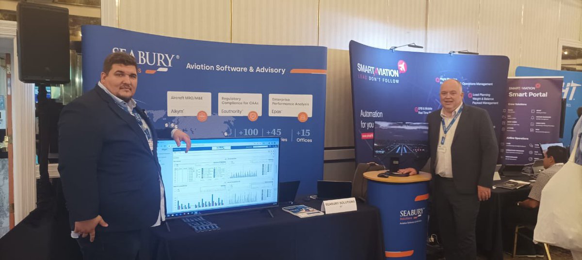 SeaburySolution's tweet photo. Are you attending the @AircraftCommrce @OpsMRO_ITConf in Miami? If so, come see how some of the latest developments of our #MainteanceSoftware, #Alkym has been digitally transforming #Airline &amp; #MRO operations and enhancing staff productivity. 
@CarlosRBianchi https://t.co/dbdVXErW20