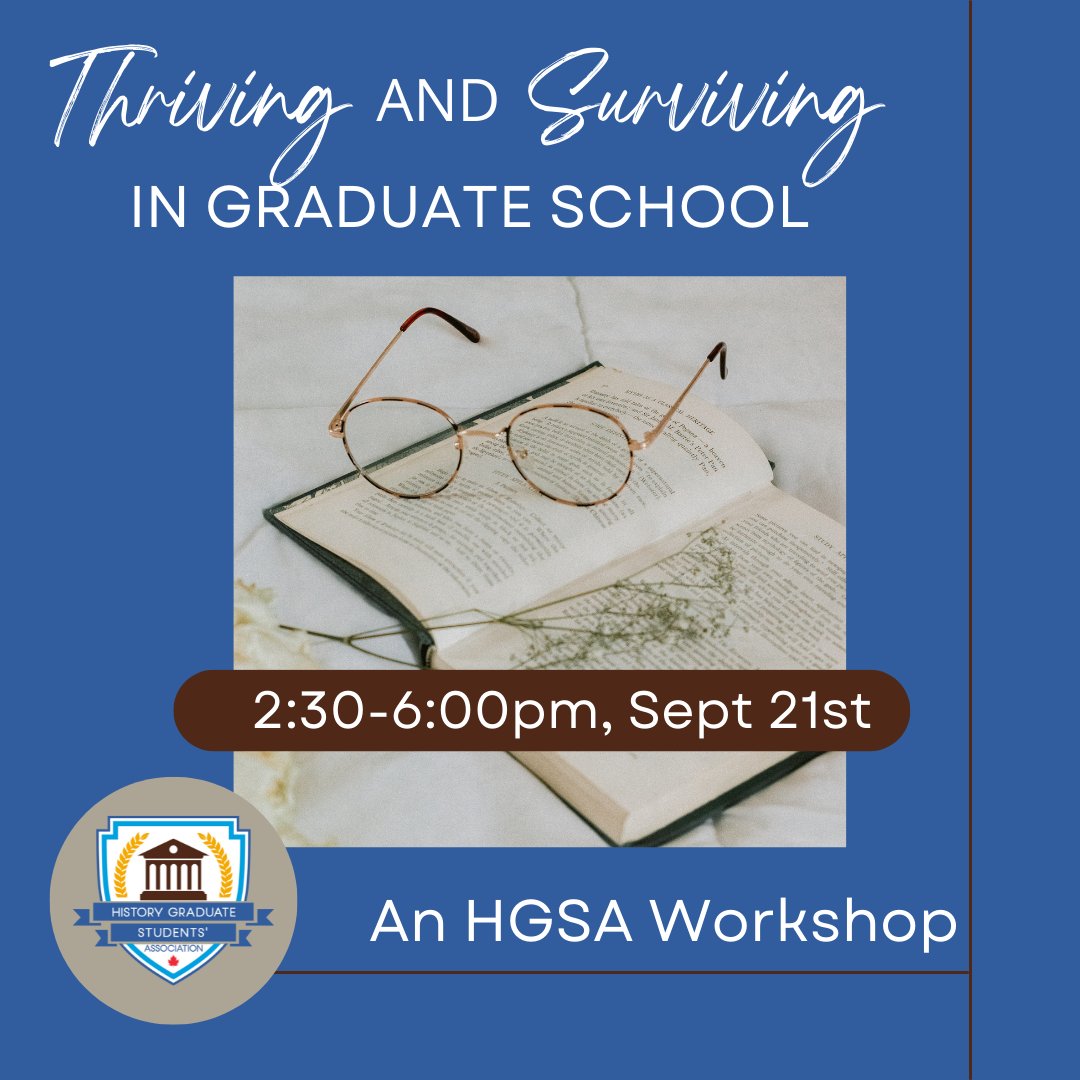umhgsa's tweet photo. Want to survive Graduate School? Want to thrive?

Attend HGSA's Thriving and Surviving in Graduate School Workshop, September 21st from 2:30-6:00pm. Learn from graduate students and faculty how to enhance your graduate experience.

RSVP by September 20th to ensure your spot! https://t.co/0TxbFLYfbB