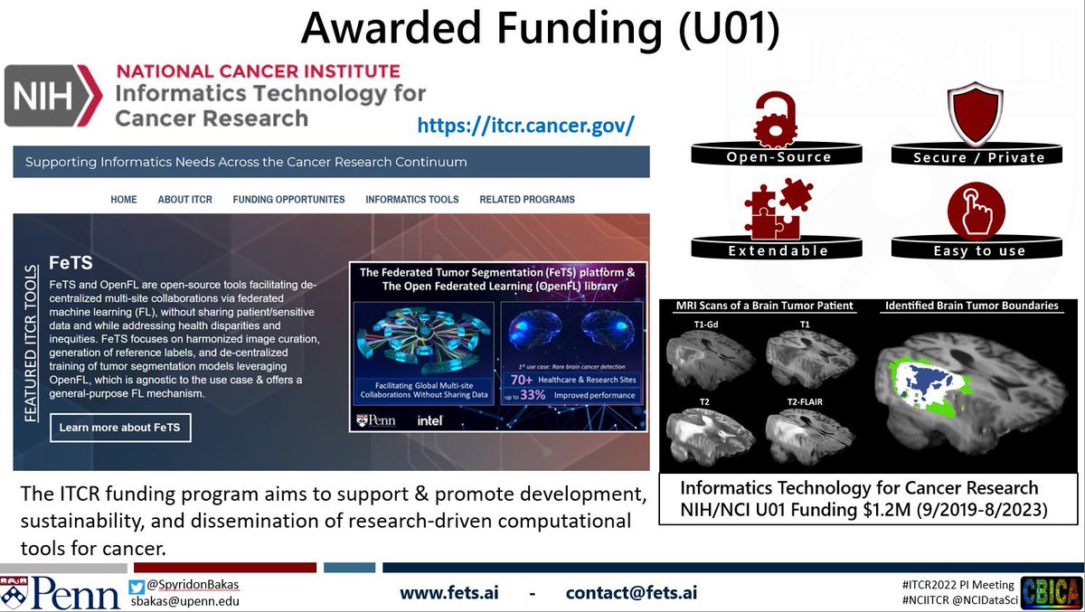 Spyridon Bakas (@spyridonbakas) on Twitter photo Interested on the largest #Federated #MachineLearning study to-date for #Healthcare & <a href="/NeuroOnc/">SNO</a>?
Meet with <a href="/ujjwalbaid0408/">Ujjwal Baid</a> & me at the #NCIITCR #ITCR2022 PI meeting.
<a href="/Penn/">Penn</a> <a href="/IntelAI/">Intel AI</a> <a href="/FeTS_AI/">Federated Tumor Segmentation (FeTS) Initiative</a> <a href="/SarthakPati/">Sarthak Pati</a> <a href="/DespinaKontos/">Despina Kontos</a> <a href="/JoelSaltz/">Joel Saltz</a> @NCIDataSci @NCIJBSloan <a href="/MLCommons/">MLCommons</a> <a href="/CBICAannounce/">CBICA Announcements</a> Interested on the largest #Federated #MachineLearning study to-date for #Healthcare & <a href="/NeuroOnc/">SNO</a>?
Meet with <a href="/ujjwalbaid0408/">Ujjwal Baid</a> & me at the #NCIITCR #ITCR2022 PI meeting.
<a href="/Penn/">Penn</a> <a href="/IntelAI/">Intel AI</a> <a href="/FeTS_AI/">Federated Tumor Segmentation (FeTS) Initiative</a> <a href="/SarthakPati/">Sarthak Pati</a> <a href="/DespinaKontos/">Despina Kontos</a> <a href="/JoelSaltz/">Joel Saltz</a> @NCIDataSci @NCIJBSloan <a href="/MLCommons/">MLCommons</a> <a href="/CBICAannounce/">CBICA Announcements</a>