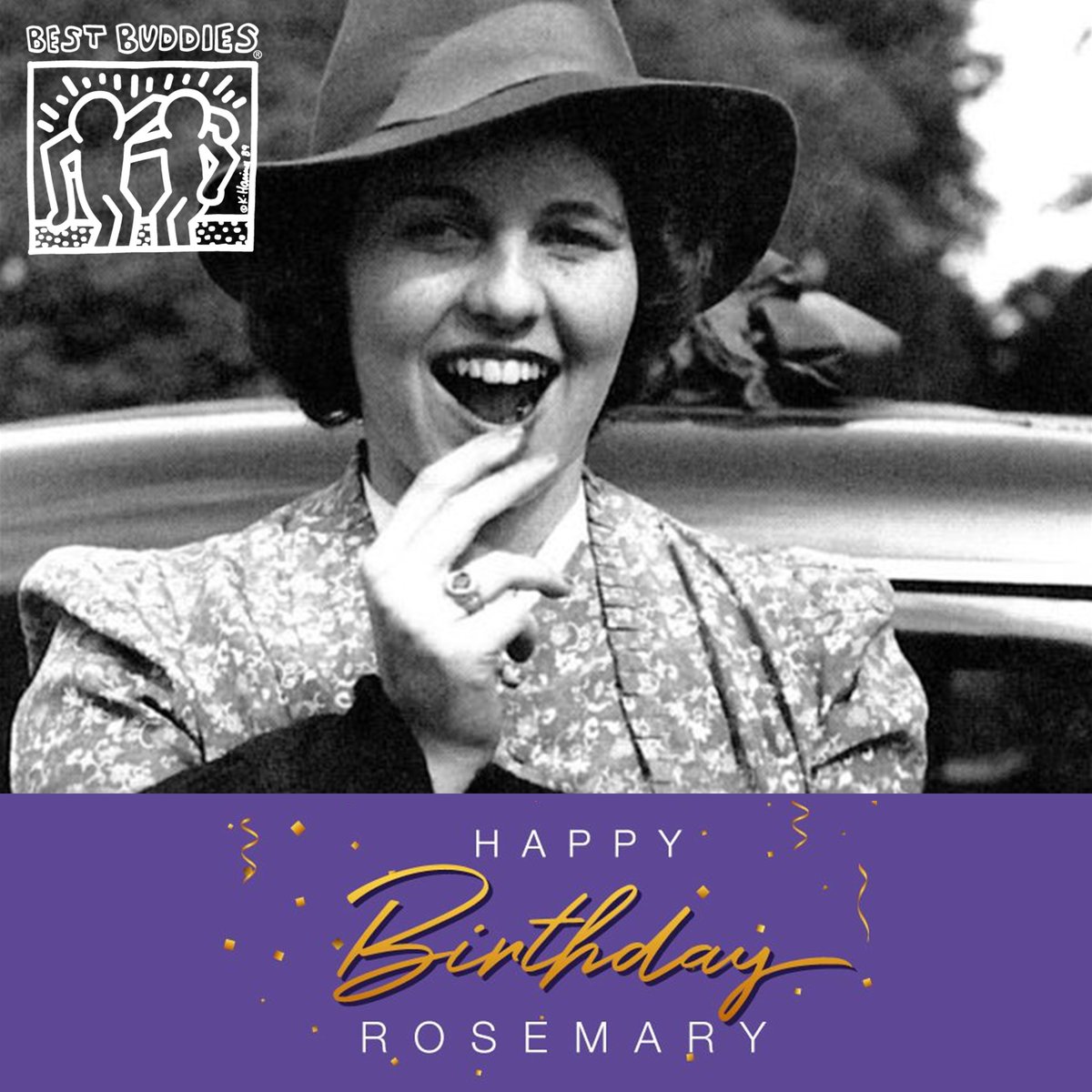 BestBuddiesTX's tweet photo. Today we honor Rosemary Kennedy on what would have been her 104th birthday 💜 Rosemary inspired her nephew, @bestbuddies Founder &amp; CEO, Anthony Kennedy Shriver, with her “spirit, determination, and smile—which never let up”.

Thank you for inspiring a global movement, Rosemary 💜 https://t.co/3WVy5MJjb0