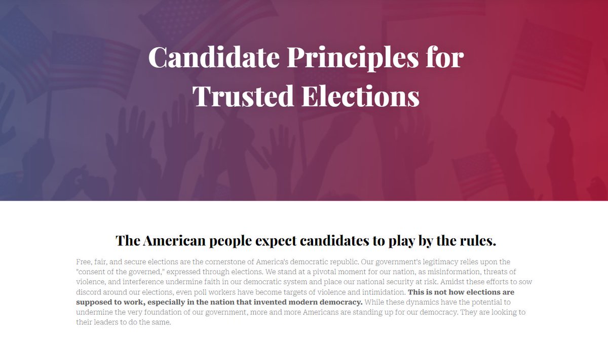 CarterCenter's tweet photo. @CarterCenter launched the Principled Candidates for Trusted Elections initiative, with Georgia’s Sec of State candidates already on board to support basic democratic norms! Visit https://t.co/5V0ZuRpfLx to learn more &amp; sign on to support. Press release: https://t.co/4NuGgSomuT https://t.co/Vv8TiLAC4f