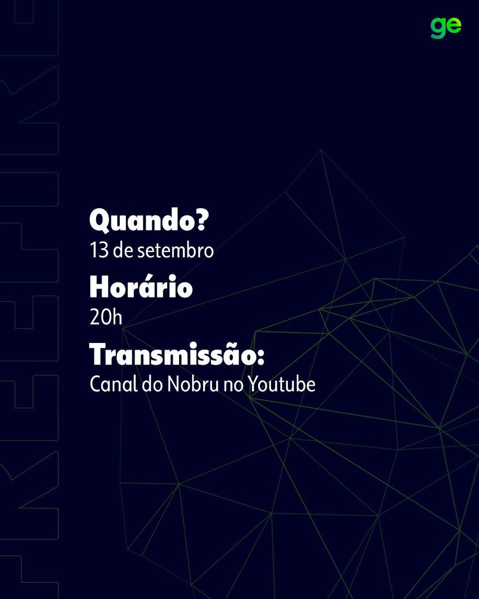 🚨Hoje começa a #CPN 8 e trouxemos um resumo das informações para vocês curtirem a competição ao máximo! 🔥

A fase de grupo acontecerá nos dias 13, 14, 15, 19, 20 e 22 de setembro.

🔗Youtube.com/nobrutv