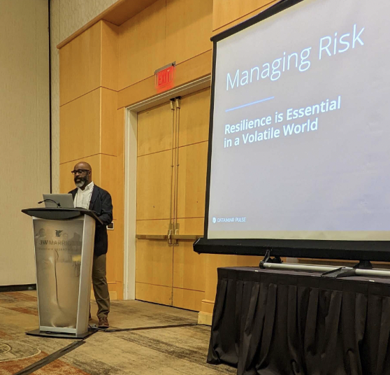 Dataminr's tweet photo. This week #TeamDataminr is at #ashrm, #gsx and #drjfall! Stop by our booth and see how Dataminr can improve your business’s ability to detect and respond to risks and high-impact events as early as possible. Not able to make it? Book a demo here: https://t.co/tap7VYwdZ5. https://t.co/tBrcUH85wM