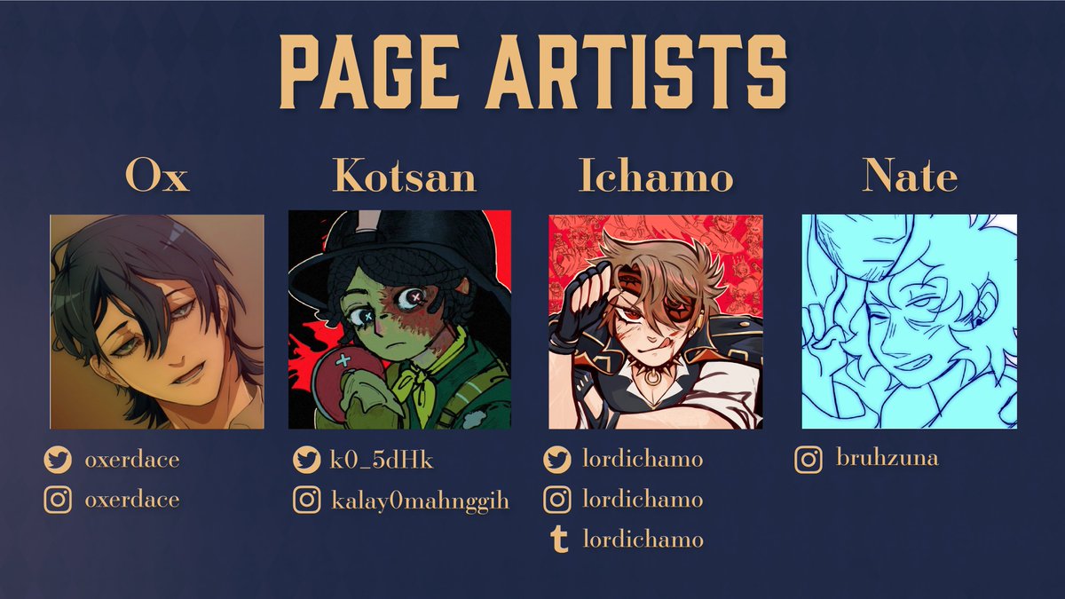 Woah! Check out all these amazing artists! Their wonderful works will be featured in the zine!