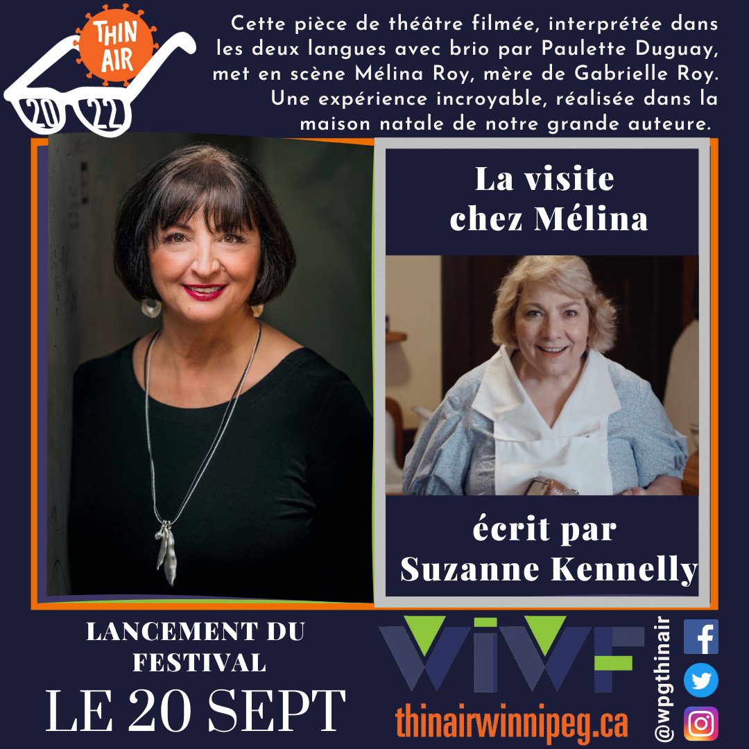 WPGTHINAIR's tweet photo. #THINAIR2022-#Livresenfête a l’honneur d’accueillir SUZANNE KENNELLY  avec le film  La visite chez Mélina.
*
SUZANNE KENNELLY joins #THINAIR2022 with the film A Visit with Mélina. https://t.co/NRXtyKSuzr