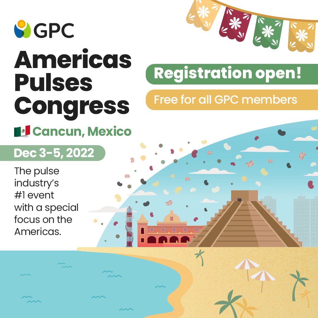 GlobalPulsesGPC's tweet photo. Americas Pulses Congress π΄ a 1-day event focused on maximizing connections & enhancing trade across the Americas. Register NOWβ https://t.co/EUllsXA80u
#AmericasPulsesCongress #GPC #GlobalPulseConfederation #Beans #BlackBeans #SpeckledBeans #Chickpeas #PintoBeans #YellowBeans https://t.co/VrGzCPgcXp