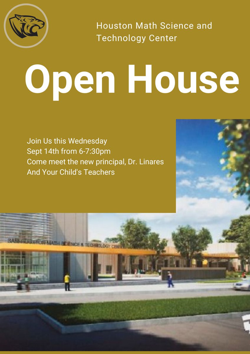 SHMSTC's tweet photo. Open House!
Happening Wed Sept 14th!
See you there Tiger Fam! 🐯👩‍👩‍👧‍👦 https://t.co/B6QIAJH2gJ