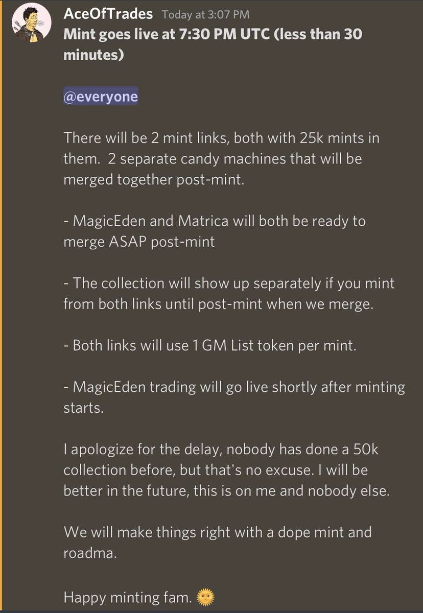 GMersNFT's tweet image. MINT UPDATE

3:30 EST / 7:30 UTC

PLEASE READ 🌞