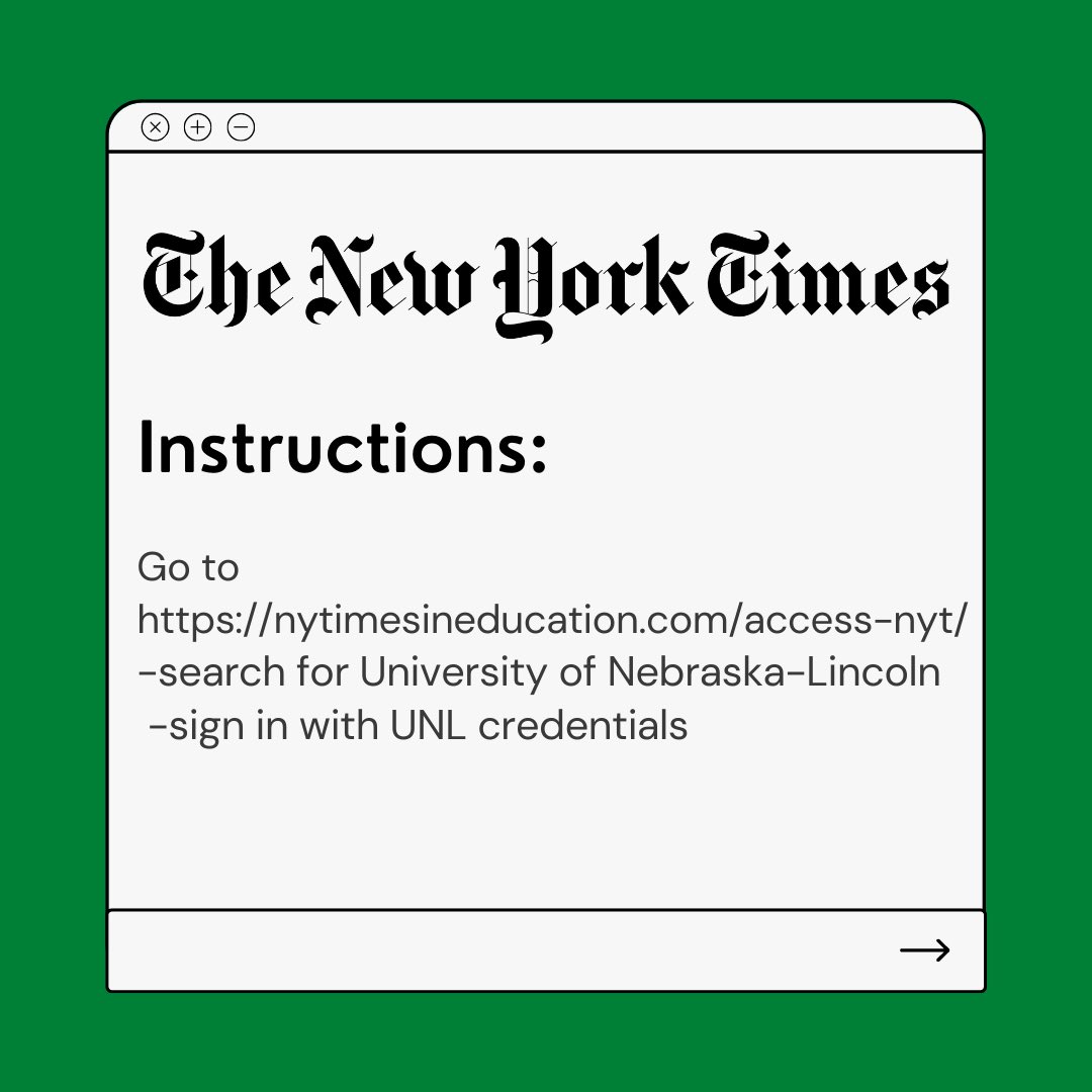 ASUN_UNL's tweet photo. Did you know that as a student you have access to a free subscription to The New York Times, The Wall Street Journal, The Lincoln Journal Star, and the Omaha World Herald ? 

Here are instructions on how to activate your accounts ! https://t.co/EcmFcNsOAC