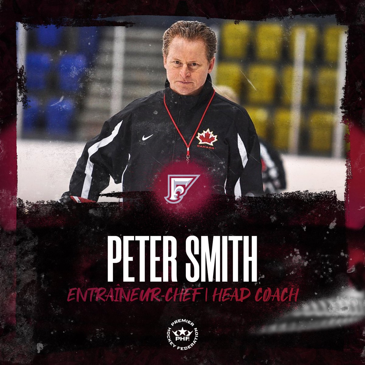 PHF's tweet photo. The PHF along with the Montreal Force have announced the team’s inaugural coaching staff for the 2022-23 season. Head coach Peter Smith will lead the historic group, supported by associate coach Pierre Alain, &amp; assistant coach Katia Clement-Heydra.

⚜️ https://t.co/4Pz9HCAF8R https://t.co/QLZ54OTcST