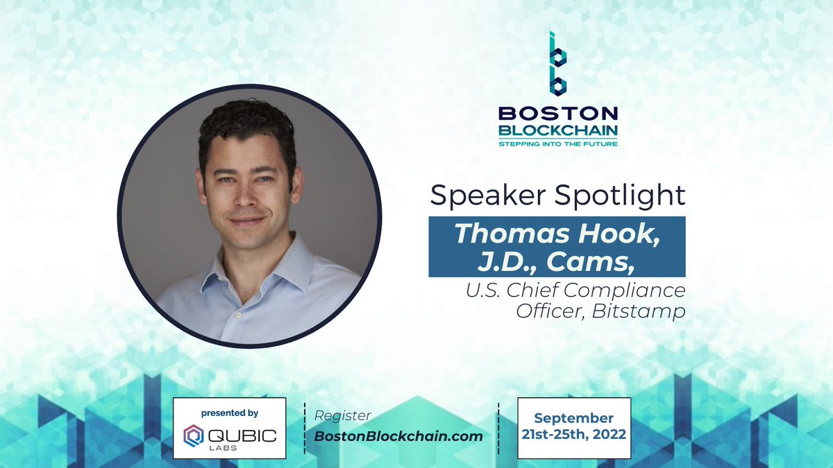 We are excited to announce that <a href="/MrTJHook/">Thomas Hook</a> from <a href="/Bitstamp/">Bitstamp by Robinhood</a> will be speaking at Boston Blockchain Week 2022!

Brought to you by @QUBIC_Labs

#Boston #Blockchain #Crypto