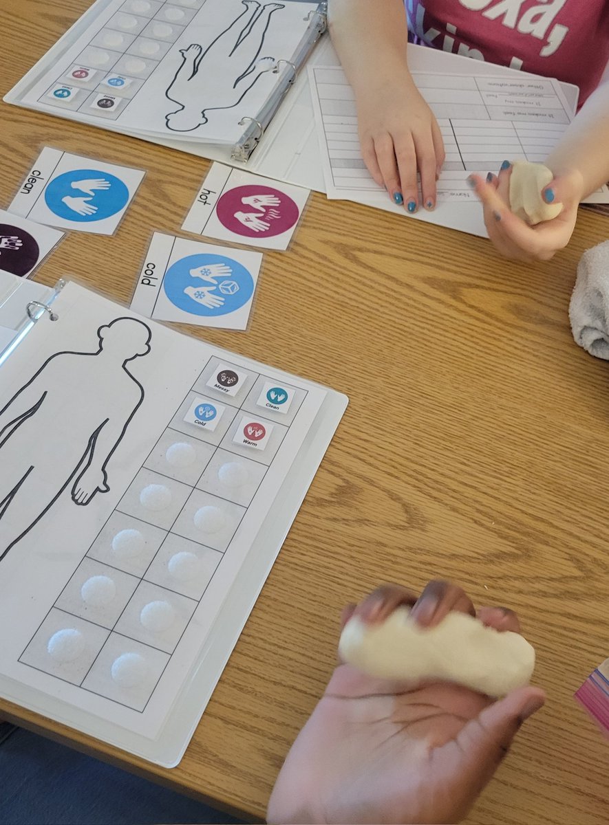 MrsTruska's tweet photo. Did you know that being able to notice and respond to sensations in our body (interoception) can help people with autism and I/DD to better understand emotions? We're working with our SLP and O/T to build language and sensory understanding each week! https://t.co/EHUpHd34ct