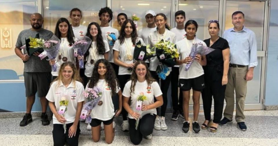 EmbajadaLibano's tweet photo. La delegación de natación libanesa ganó 14 medallas en el primer Campeonato Árabe de Juegos Acuáticos, realizado en Egipto, donde los jóvenes nadadores libaneses obtuvieron 3 medallas de oro, 5 medallas de plata, 6 medallas de bronce e incluso establecieron 3 récords libaneses. https://t.co/TdLPrcRD3R