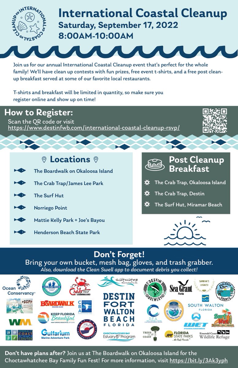 walcoextension's tweet photo. Join us on Saturday, September 17th, 2022 for International Coastal Cleanup Day!

#ufifas #waltoncountyextension #InternationalCoastalCleanupDay #InternationalCoastalCleanup https://t.co/n29e7ASLNs