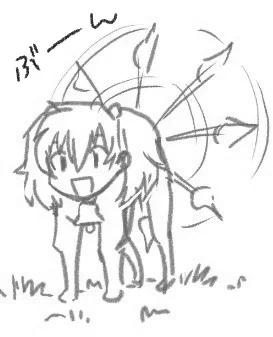 件(くだん)には逆件もいて、頭が人間で体が牛だそうだ。これは頭が魔女っ子で(ややこしくするな 