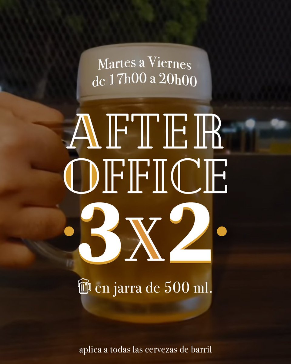 theblacktap's tweet photo. ¡Llegó el #HappyHour 🕔 a #TheBlackTap! 🍻

Aprovecha nuestro 3x2 en jarras de 500 ml 🍺 en todas las cervezas de barril de Martes a Viernes de 17h00 a 20h00, justo cuando más sed te da.

Menciona a esos amigos con los que vendrás por unas heladas 🍻 #itsbeeroclock #ComunidadTBT https://t.co/pJWvYPRM2e