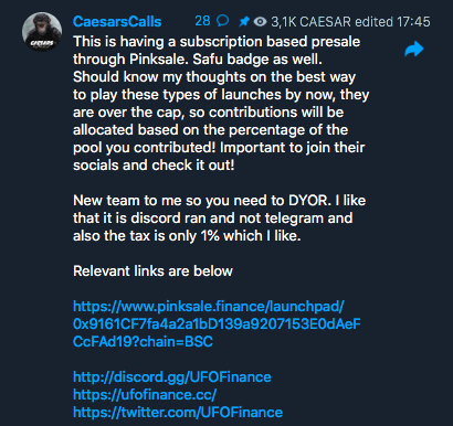 UFO Finance tweet media