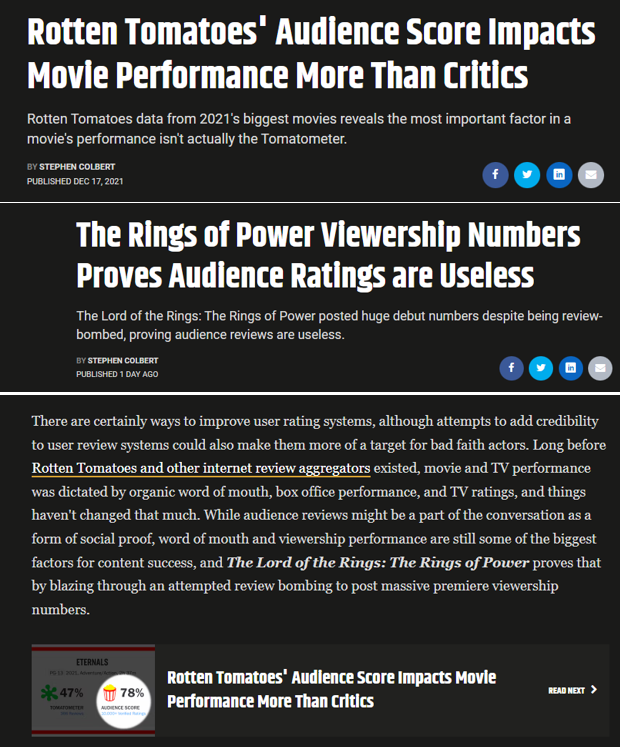 Tyfyghter's tweet photo. @smcolbert Looks like screenrant algos gave you away. This seems like a cope for how boring ROP is https://t.co/e7ljf7BeUm