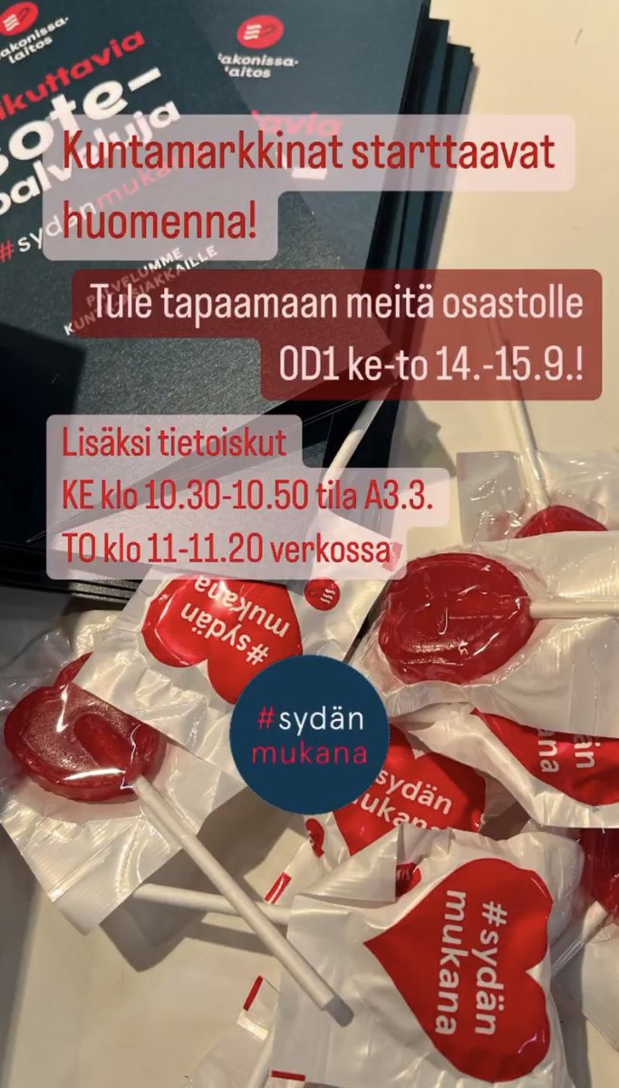 Olemme Kuntamarkkinoilla! Tule keskustelemaan kanssamme ständille, miten voimme auttaa kuntia ja hyvinvointialueita hankkimaan palveluja vaikuttavasti ja oikea-aikaisesti. #kuntamarkkinat #kestävätulevaisuus