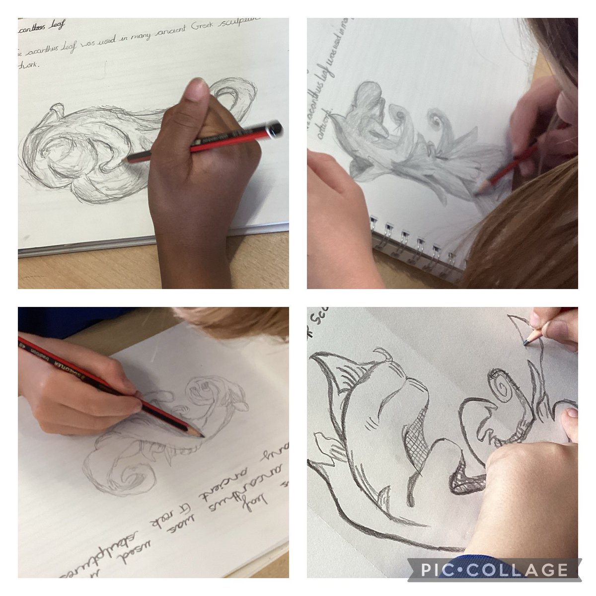 Today in our Y5 art lesson we applied our skills of creating tone using a 4B pencil. We sketched an acanthus leaf as this was often used as a motif in Ancient Greek architecture. #appliedskills #history #ancientGreece #artcurriculum