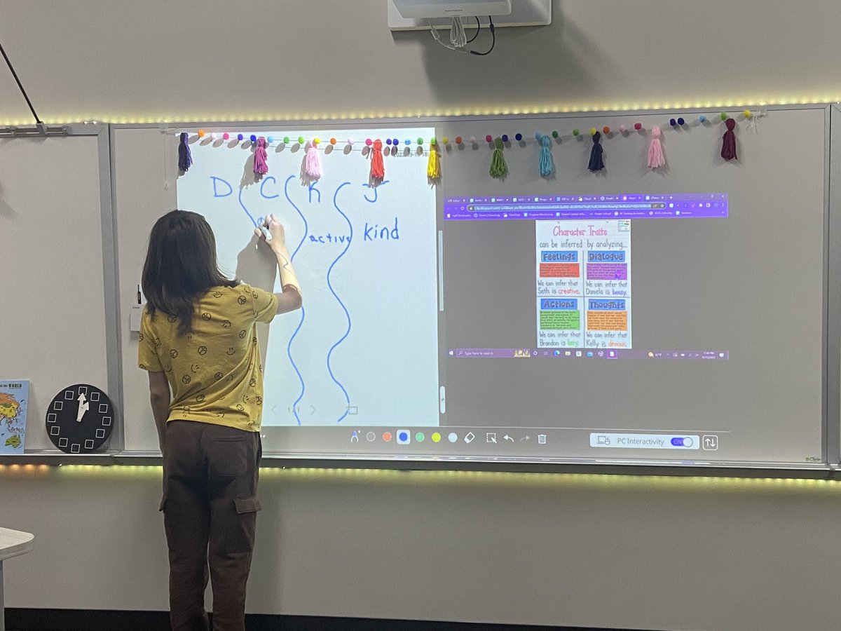 MsVCohs_RC's tweet photo. Today we learned about character traits by sharing a few of our own! We also created dialogues and made guesses as to what the trait being depicted was. #interactivelearning #myredcedars https://t.co/LgHUSVzobs